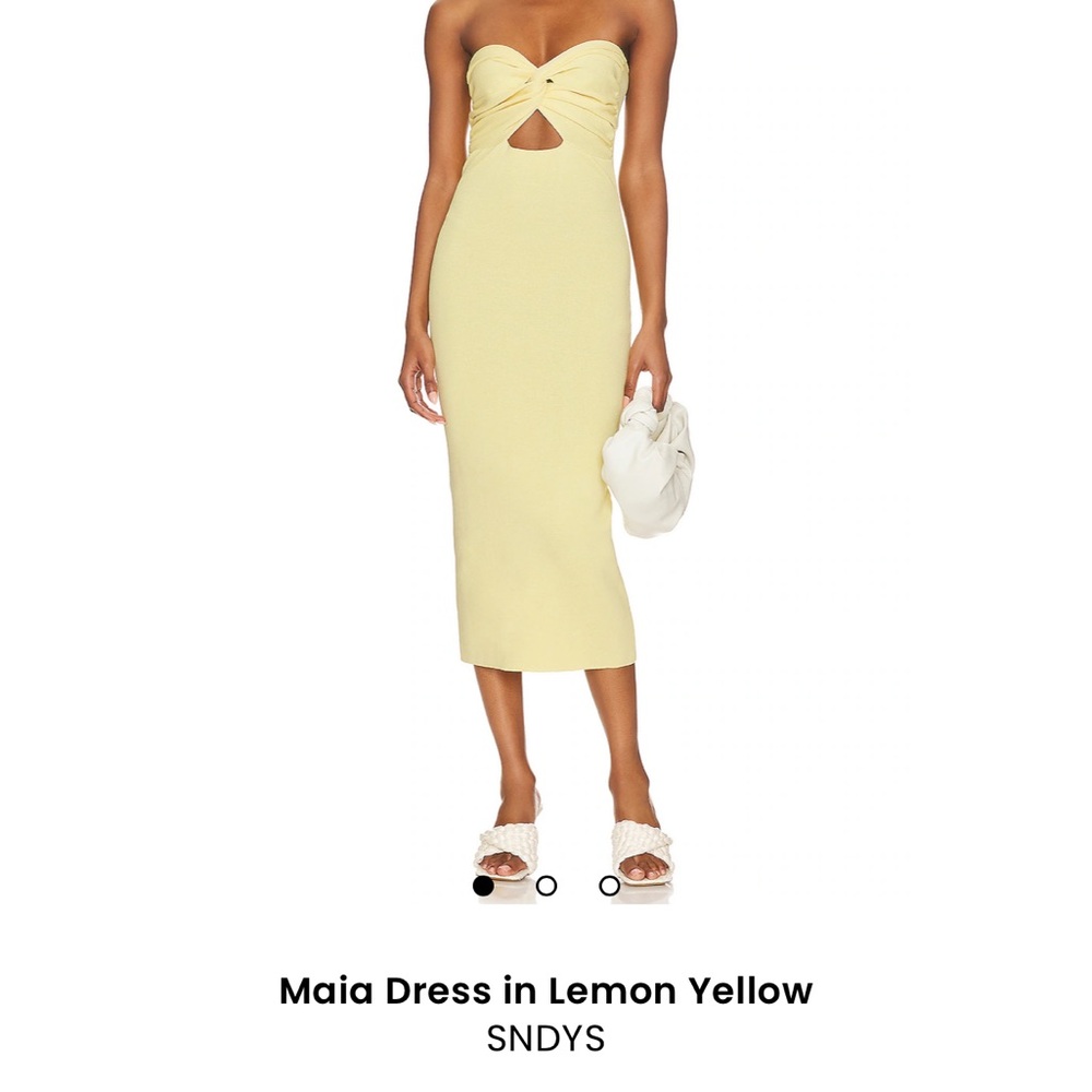 SNDYS maia dress in lemon yellow